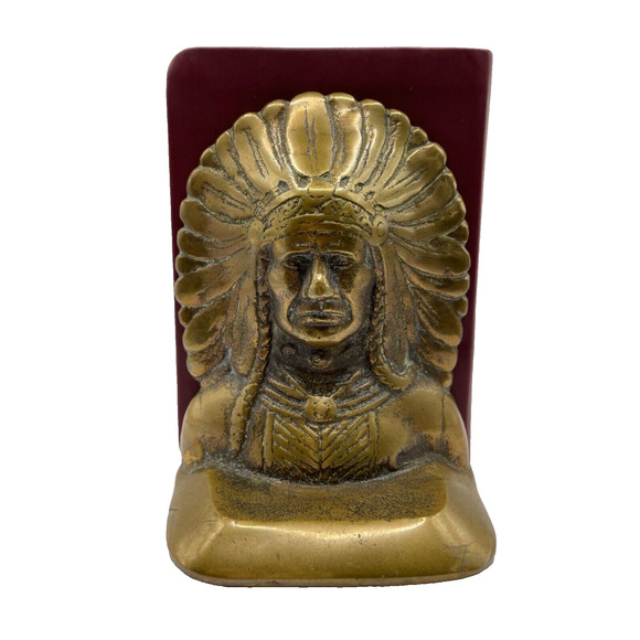 Unbranded Other - Vintage Indian Native American Chief Stamped "SOLID BRONZE" Bookends Set of 2